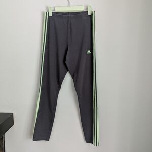 Adidas Tight Fit Pants Gray Light Green  Athletic Pants Women's Medium 193